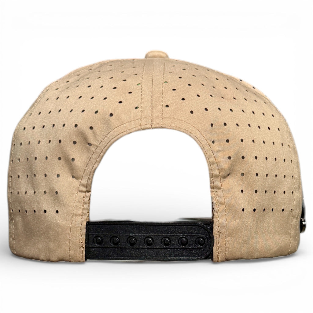 Hunting Birdies Golf Hat | Snapback Cap | Built-in Magnetic Ball Marker Holder + Marker Included | Adjustable Tan & Black